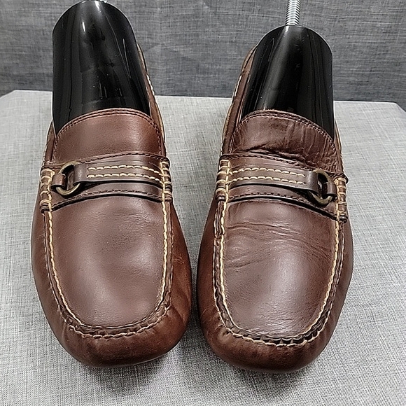 Frye West Ring Soft Brown Leather Slip-On Drivers - Men's Size US 10 - Picture 2 of 10